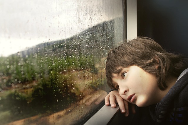 little boy, window, waiting, bored, tired, rainy weather, glass window, raindrops, water droplets, wet, kid, nature, child, inside, train, looking out, boring, travel, rain, weather, water, droplets, sad, rainy day